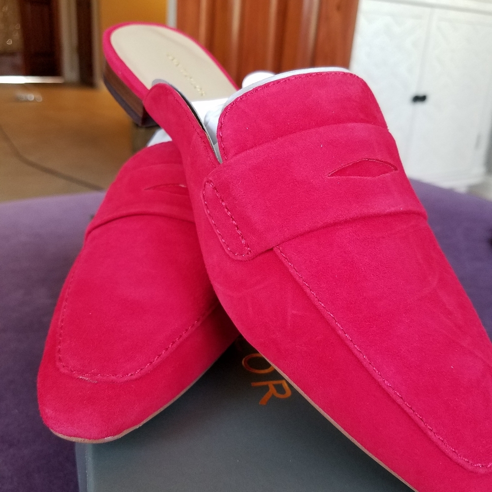 Ann Taylor  red loafer slides